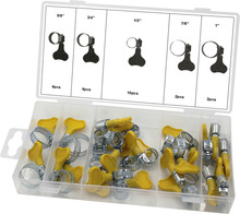 Spændebånd m/plastgreb sortimentsæske 26 dele